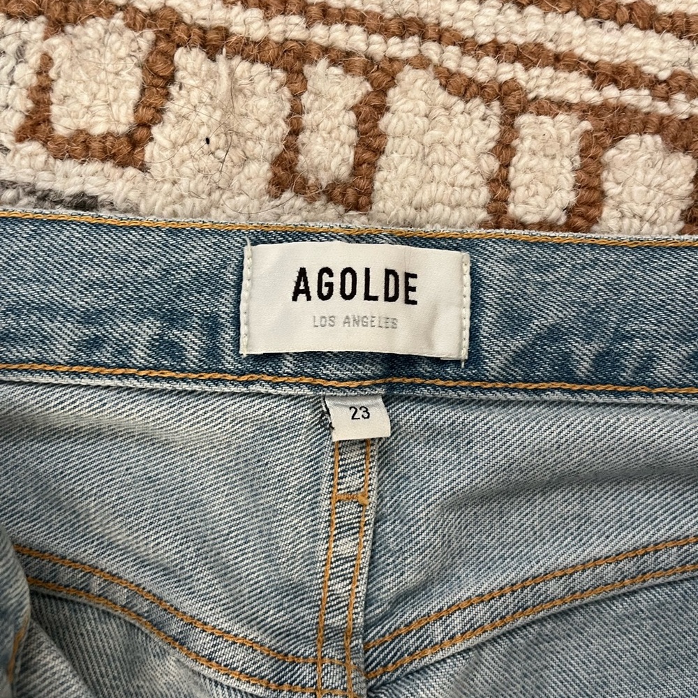 Agolde Light to Medium Wash 90s High Rise Straight Leg Jeans - Picture 3 of 8